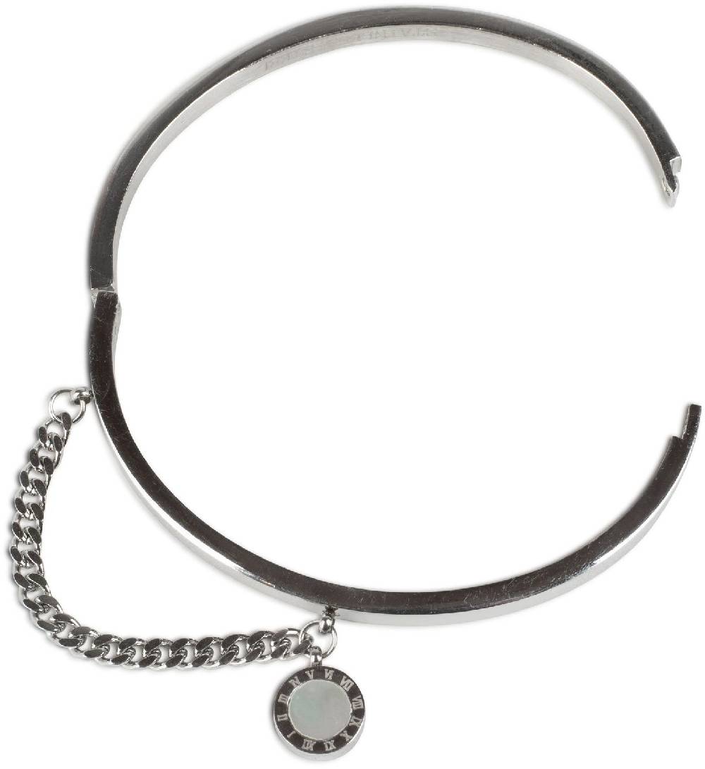 Stylebreaker Edelstahl Armreif mit Kette & Anhänger Online Outlet