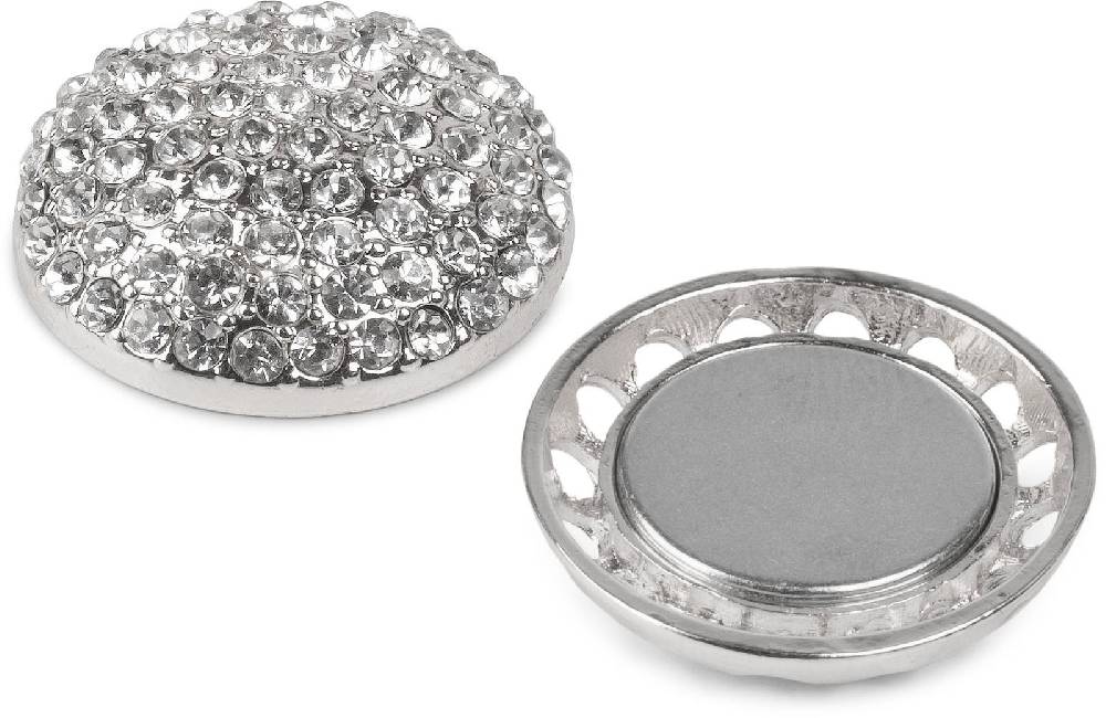 Stylebreaker Kleine runde Magnet Brosche mit Strass Bestseller