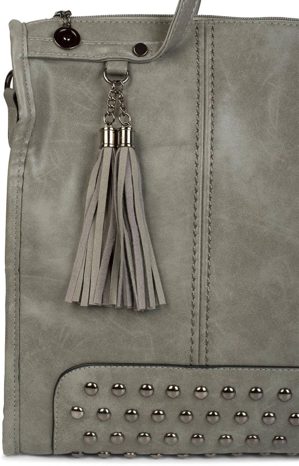 Stylebreaker Henkeltasche mit Nieten und Quaste Tägliche Deals