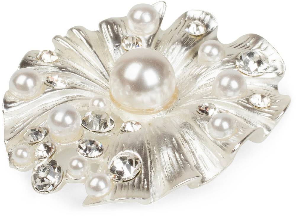 Stylebreaker Muschel Magnet Brosche mit Strass & Perle Kostenlose Rückgabe