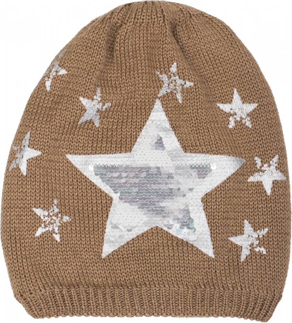 Stylebreaker Strick Beanie mit Pailletten Stern Print Bis zu 60% Rabatt