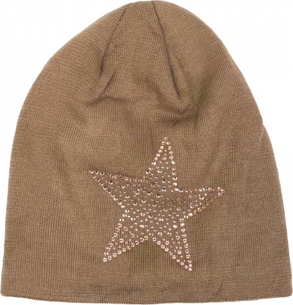 Stylebreaker Feinstrick Beanie mit Strass Stern Super Rabatt