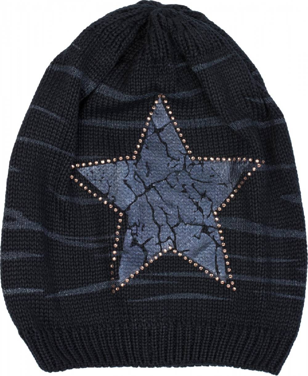Stylebreaker Feinstrick Beanie mit Stern und Strass Riesige Rabatte