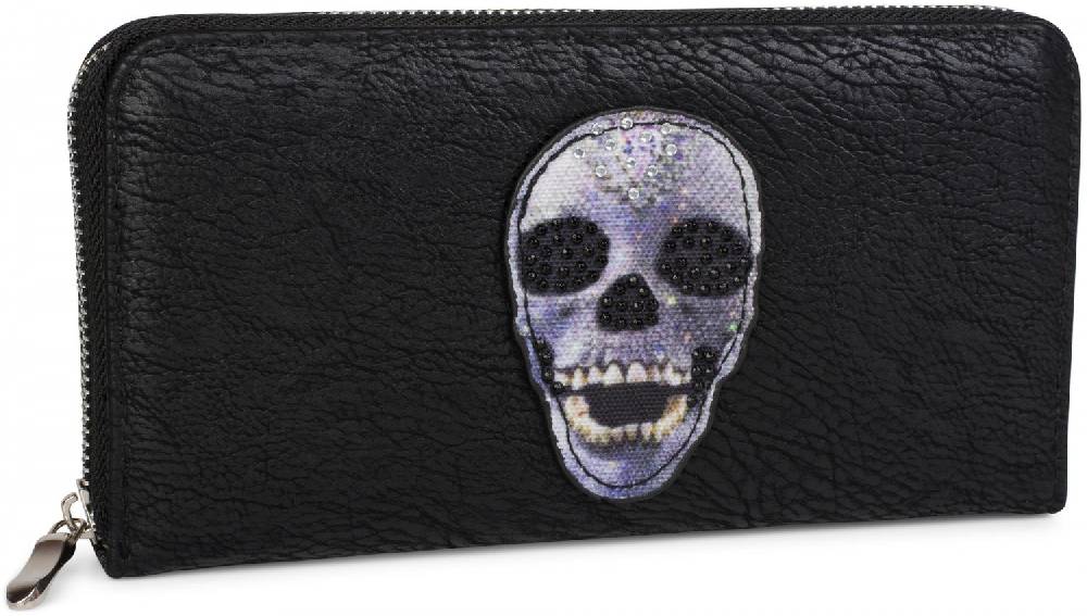 Stylebreaker Geldbörse mit Strass Totenkopf Im Verkauf