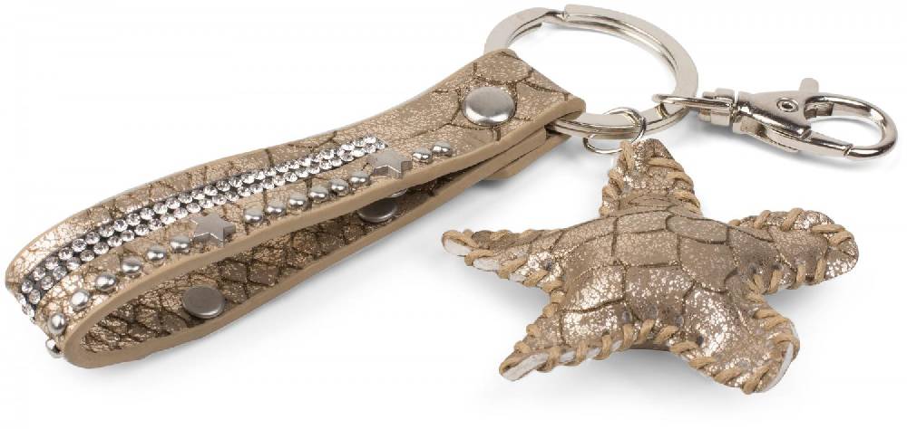 Stylebreaker Schlüsselanhänger mit Strass, Nieten und Stern Anhänger Outlet
