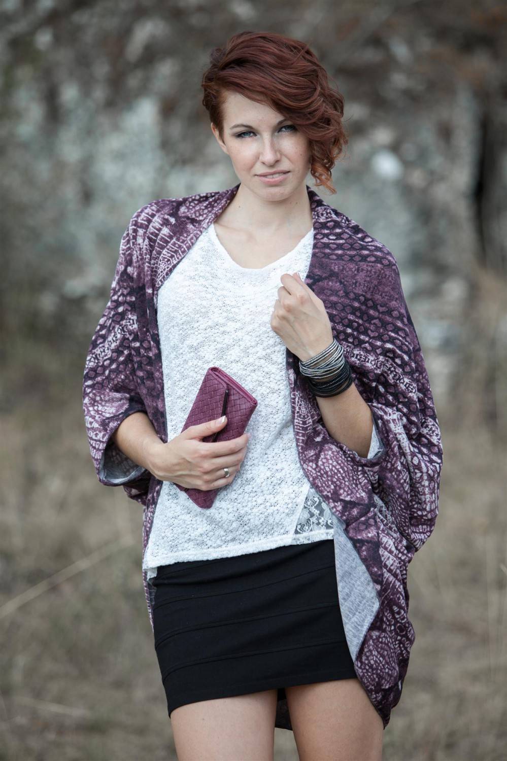 Stylebreaker Cardigan Weste / Schal mit Animal Print Begrenztes Angebot