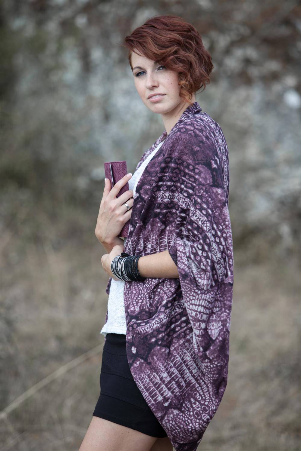 Stylebreaker Cardigan Weste / Schal mit Animal Print Begrenztes Angebot