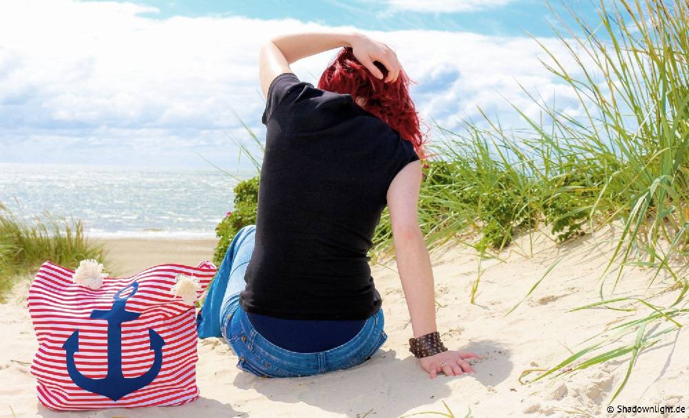 Stylebreaker Strandtasche mit Streifen und Anker Weihnachtsangebot