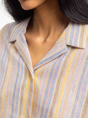 glore Rotholz Cropped Bowling Shirt Multi Fabrikverkauf