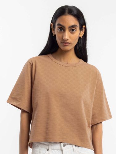 glore ROTHOLZ Cropped Tonal Check T-Shirt Blitzverkäufe