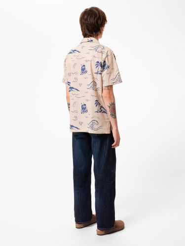glore Nudie Jeans Arvid Waves Hawaii Shirt Neueste Mode