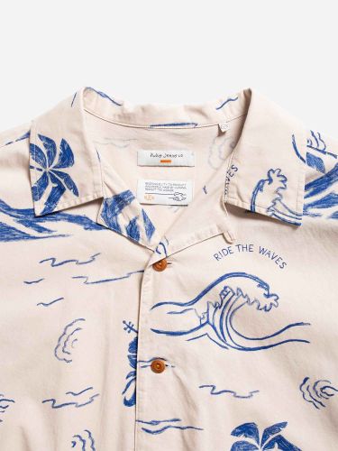 glore Nudie Jeans Arvid Waves Hawaii Shirt Neueste Mode