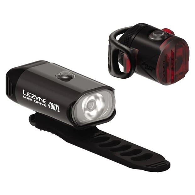 Lezyne Mini Drive 400XL / Femto Rechargeable Light Set Im Verkauf